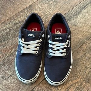 Vans Womens Off The Wall Canvas Navy Blue Casual Shoes Sneakers Size 8